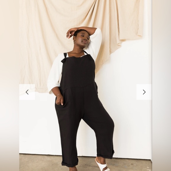 Able Jorja Soft Twill Dungaree Overalls Jumpsuit XL relaxed washed black - Picture 2 of 10